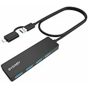 UH-109D | Byeasy Ultra-Slim 4-Port USB Hub - 5 Gbps - Black