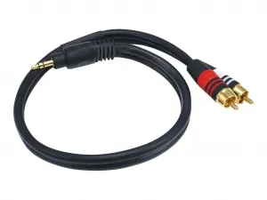 Monoprice 5596 Stereo M To 2rca M Cable 1.5ft- Black