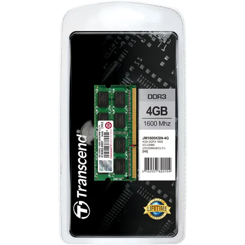 Transcend JM1600KSN-4G 4gb Jm Ddr3 1600mhz Sodimm