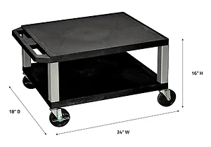 Luxor Mobile AV Cart with Two Shelves - Nickel Legs