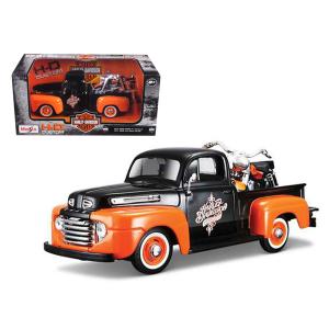 Maisto 32180or-bk 1948 Ford F-1 Pickup Truck With 1958 Harley Davidson