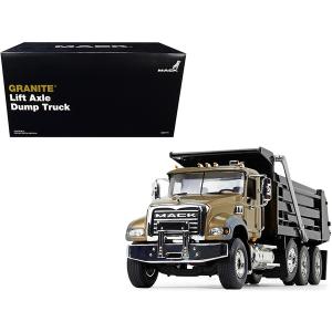 First 10-4244 Mack Granite Mp Dump Truck Gold And Black 134 Diecast Mo