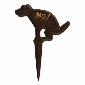 Accent 4506275 No! Pooping Cast Iron Garden Stake