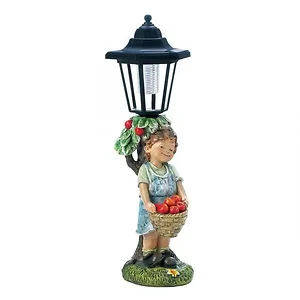 10018275 | Summerfield Terrace Solar Apple Basket Statue