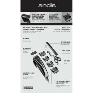 Andis 18625 Ultra Clip Clipper10pc Kit Bk