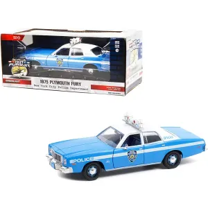 Greenlight GL85542 1975 Plymouth Fury Light Blue With White Top New Yo