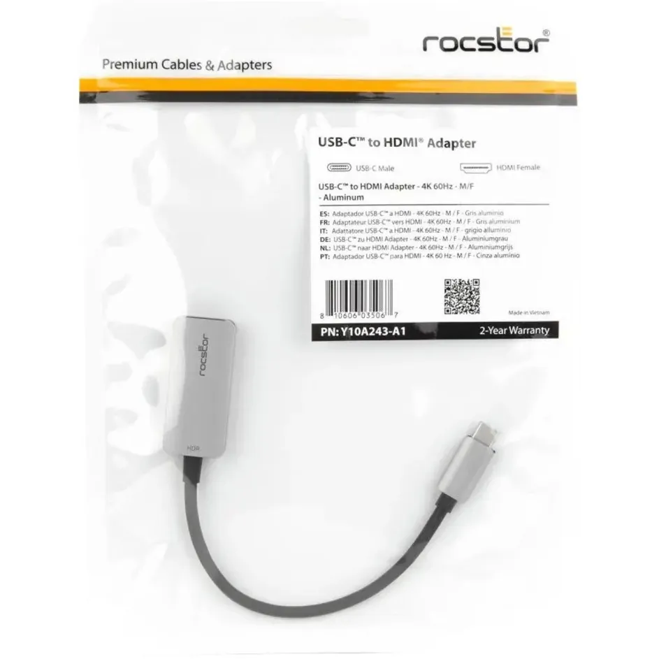 Rocstor Y10A243-A1 Displayport 1.4 To Hdmi 2.0