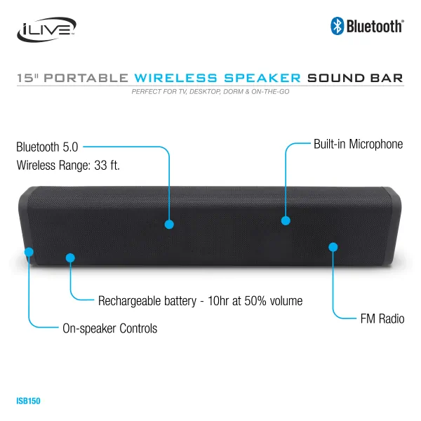 Dpi ISB150B 15 Bt Portable Wireless Speaker