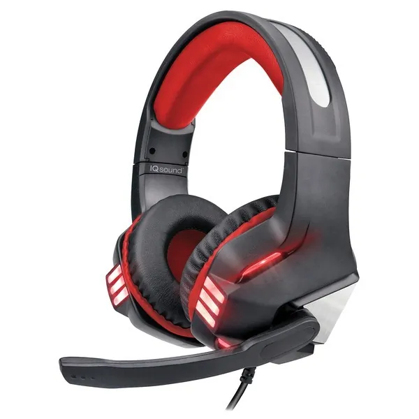 Iq IQ-480G - RED Iq-480g - Red Pro-wired Gaming Headset With Lights (r