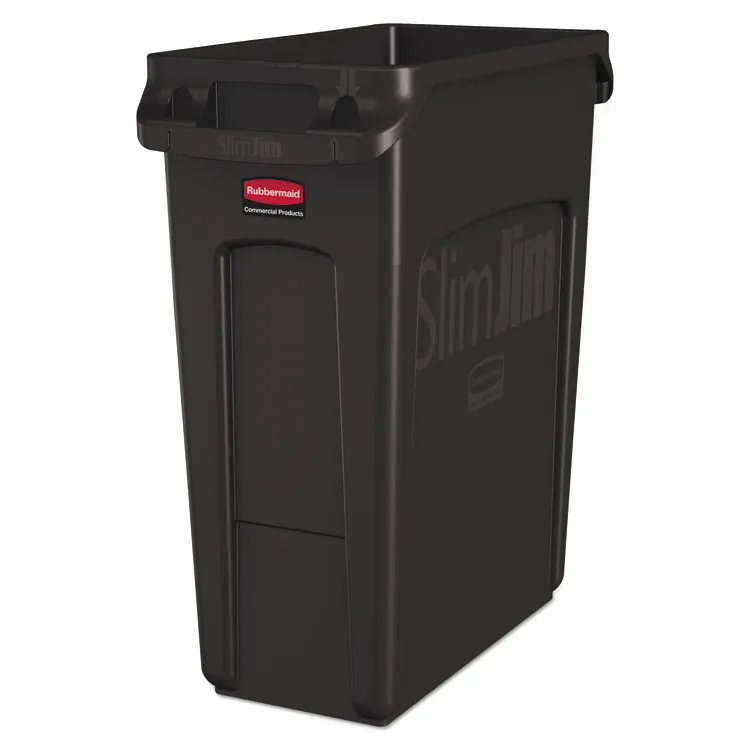 Rubbermaid RCP 354060BK Commercial Venting Slim Jim Waste Container - 