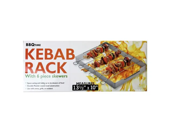 Bulk GE687 Kebab Rack Set With 6 Piece Skewers