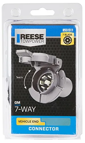 Reese 8551511 7way Us Car End Connector For 7way Twist In Oem Gm Vehic