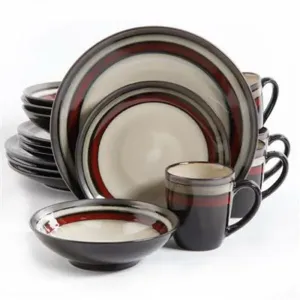 Gibson 107145.16 Elite Lewisville 16-piece Dinnerware Set, Red