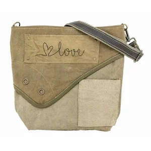 Vintage Addiction Handcrafted Military Tent Crossbody Bag -