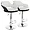 ELM-705-WHT-BLK | Elama Adjustable Faux Leather Bar Stool