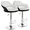 Elama ELM-705-WHT-BLK Adjustable Faux Leather Bar Stool - White  Black