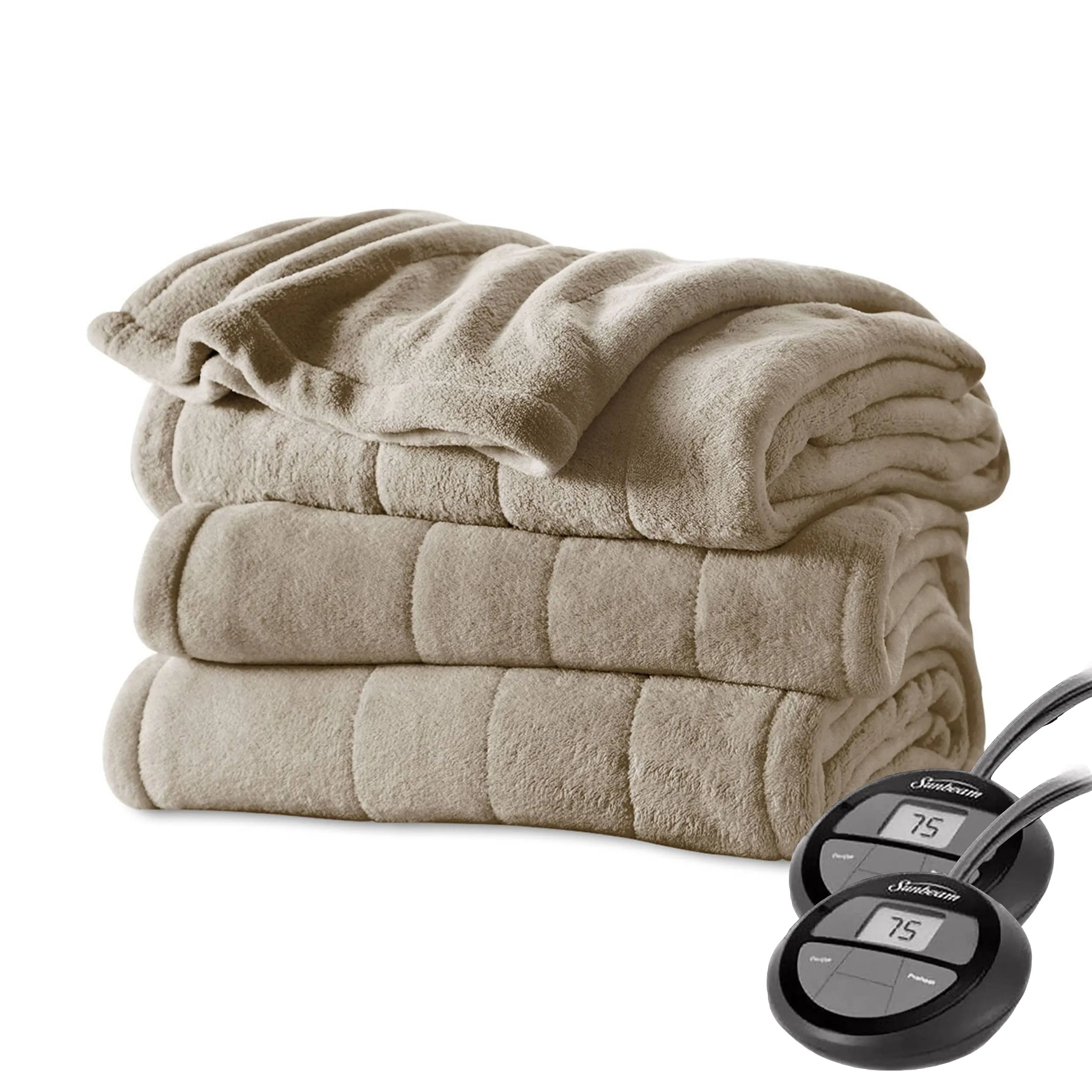 Sunbeam 2160080 King Size Electric Microplush Heated Blanket With Dual