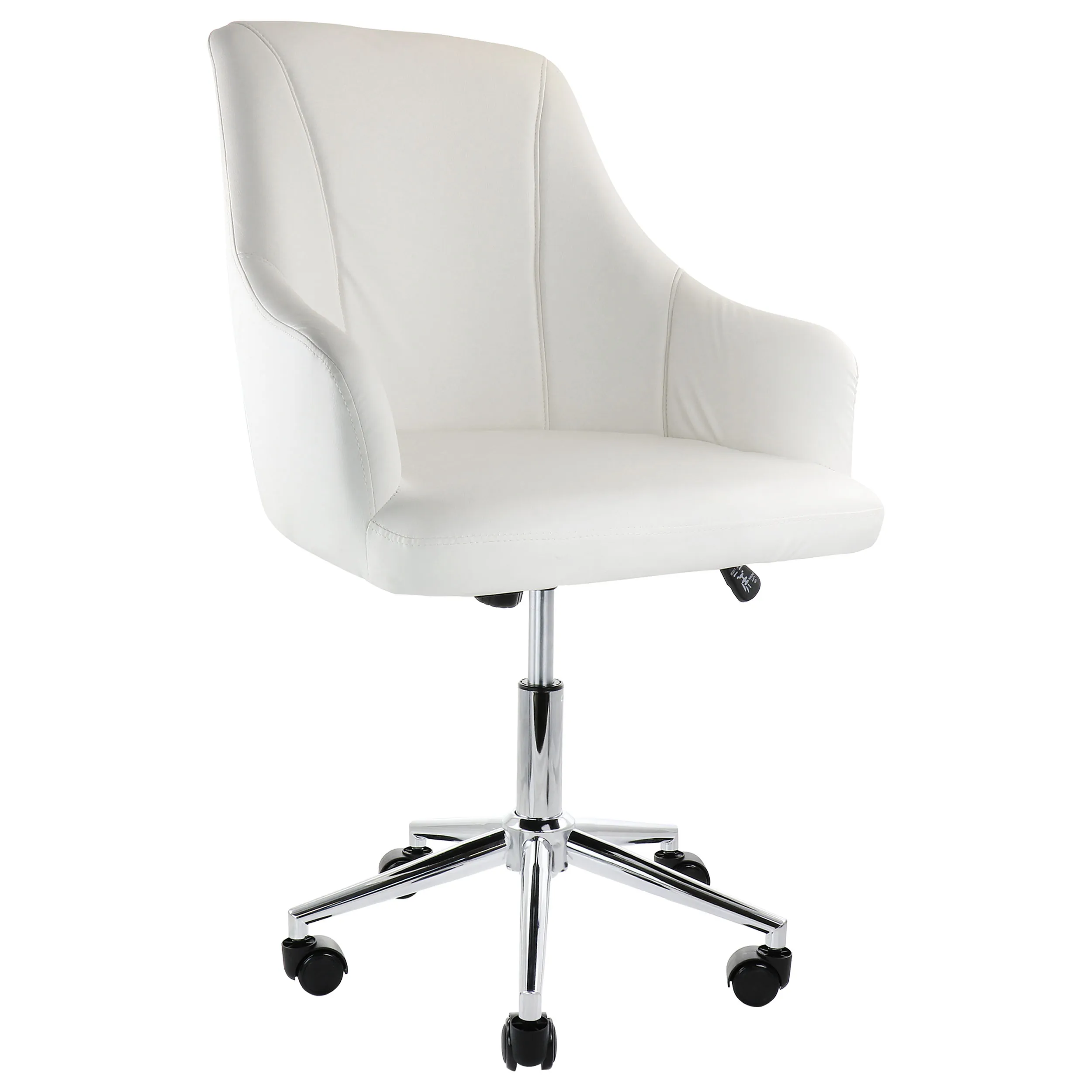 Elama ELM-2613-WHT Modern Adjustable White Faux Leather Office Chair W