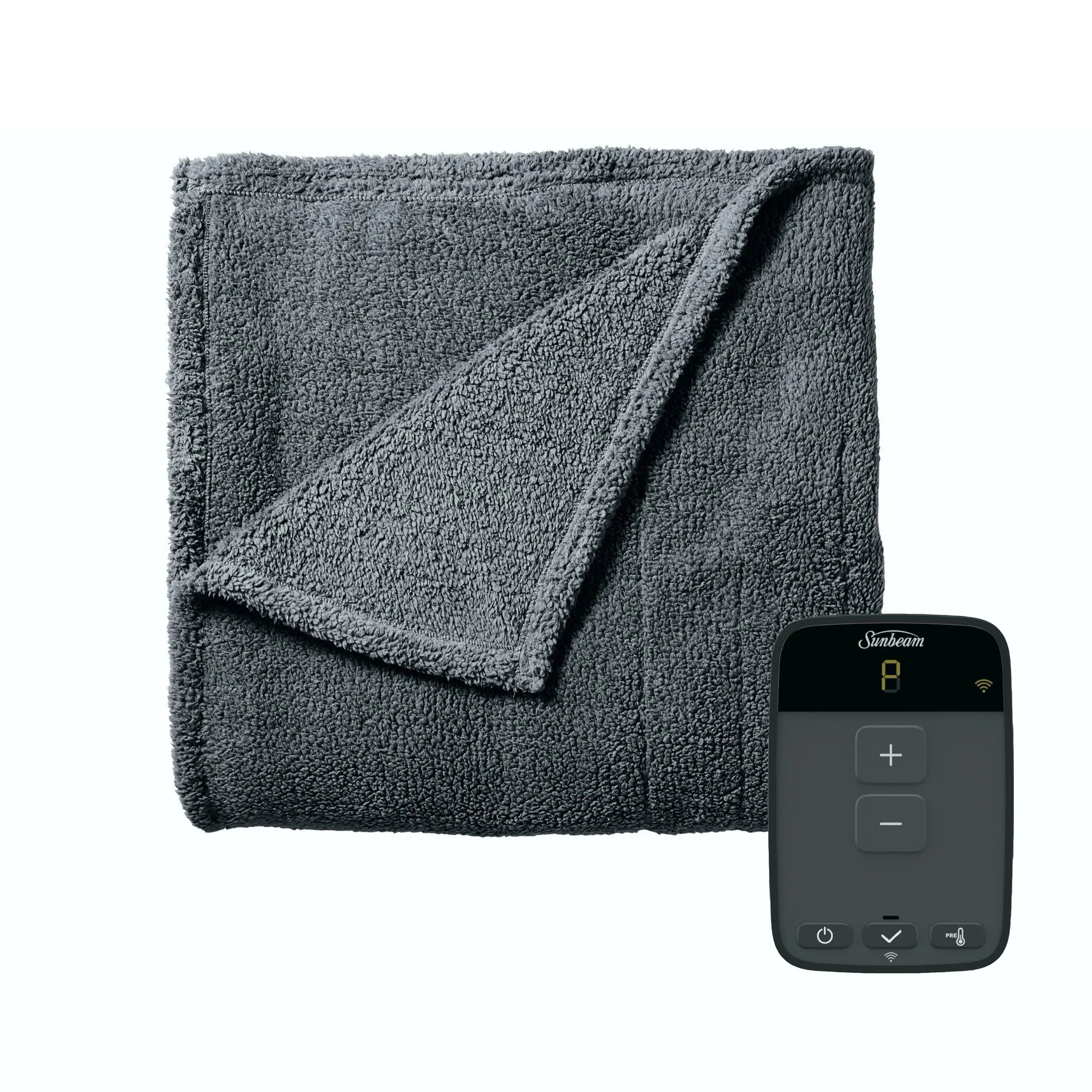 Sunbeam 2142770 Full Size Electric Lofttec Heated Blanket In Slate Wit