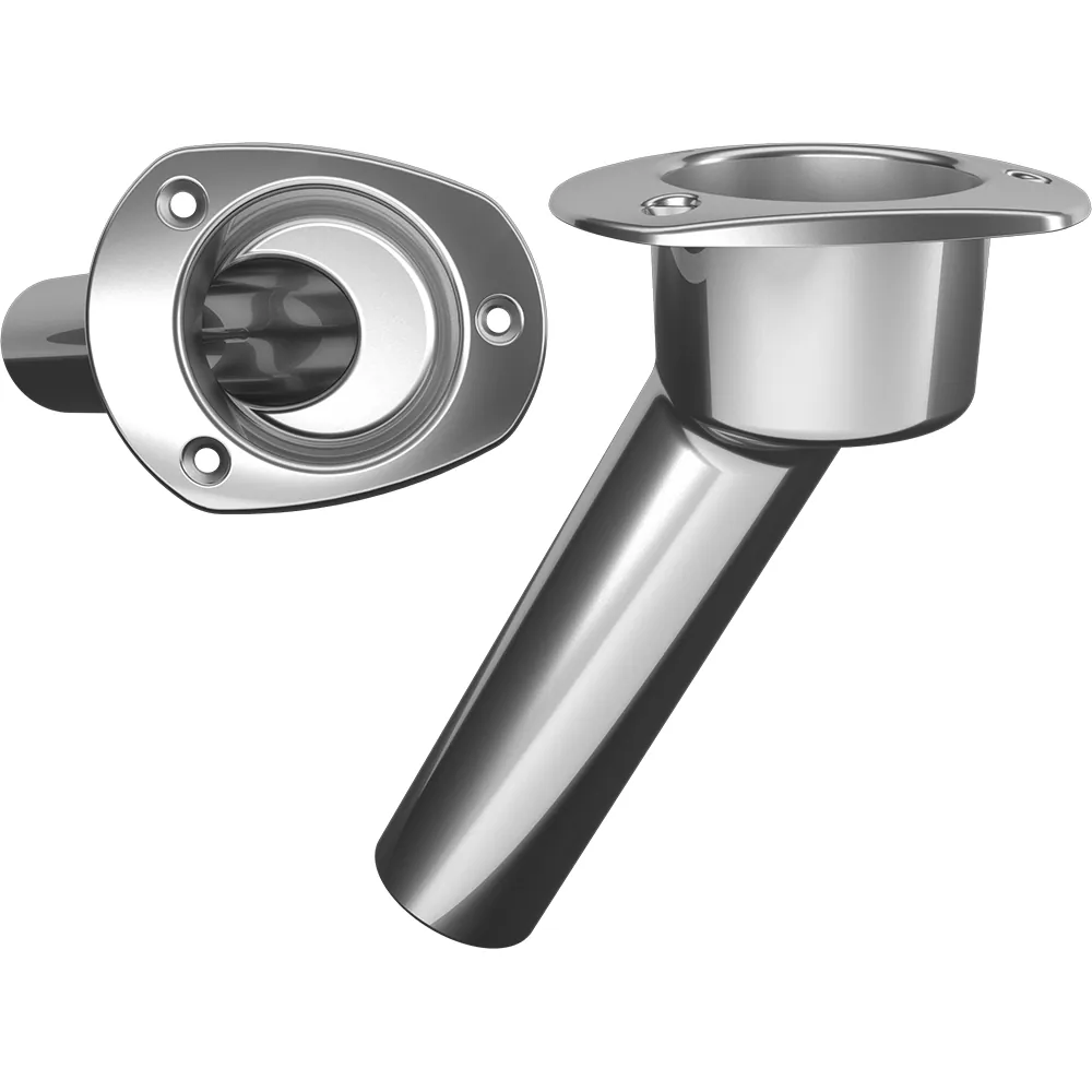 Mate C2030ND Stainless Steel 30° Rod  Cup Holder - Open - Oval Top