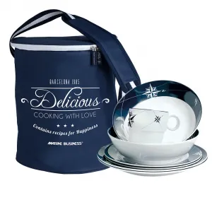 Marine 15144 Melamine Tableware Set  Basket - Northwind - Set Of 24