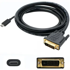 Addon USBC2DVIDMM6F-AO 6ft Usb To Dvi-d Male To Male Black Adapter Cab