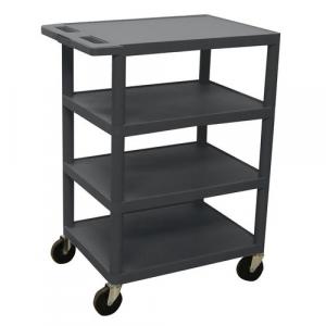 Luxor BC45-RD Four Flat Shelf Red Utility Cart