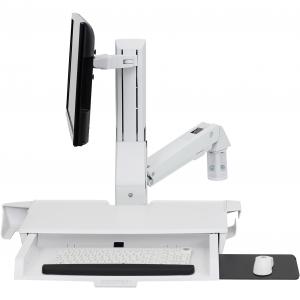 Ergotron 45-583-216 Sv Sit Stnd Combo Arm W Pan Bright Wht