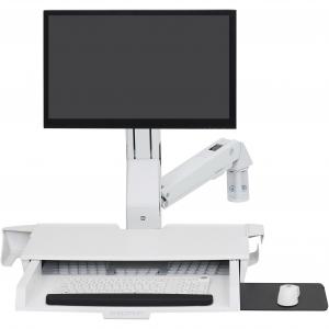 Ergotron 45-583-216 Sv Sit Stnd Combo Arm W Pan Bright Wht