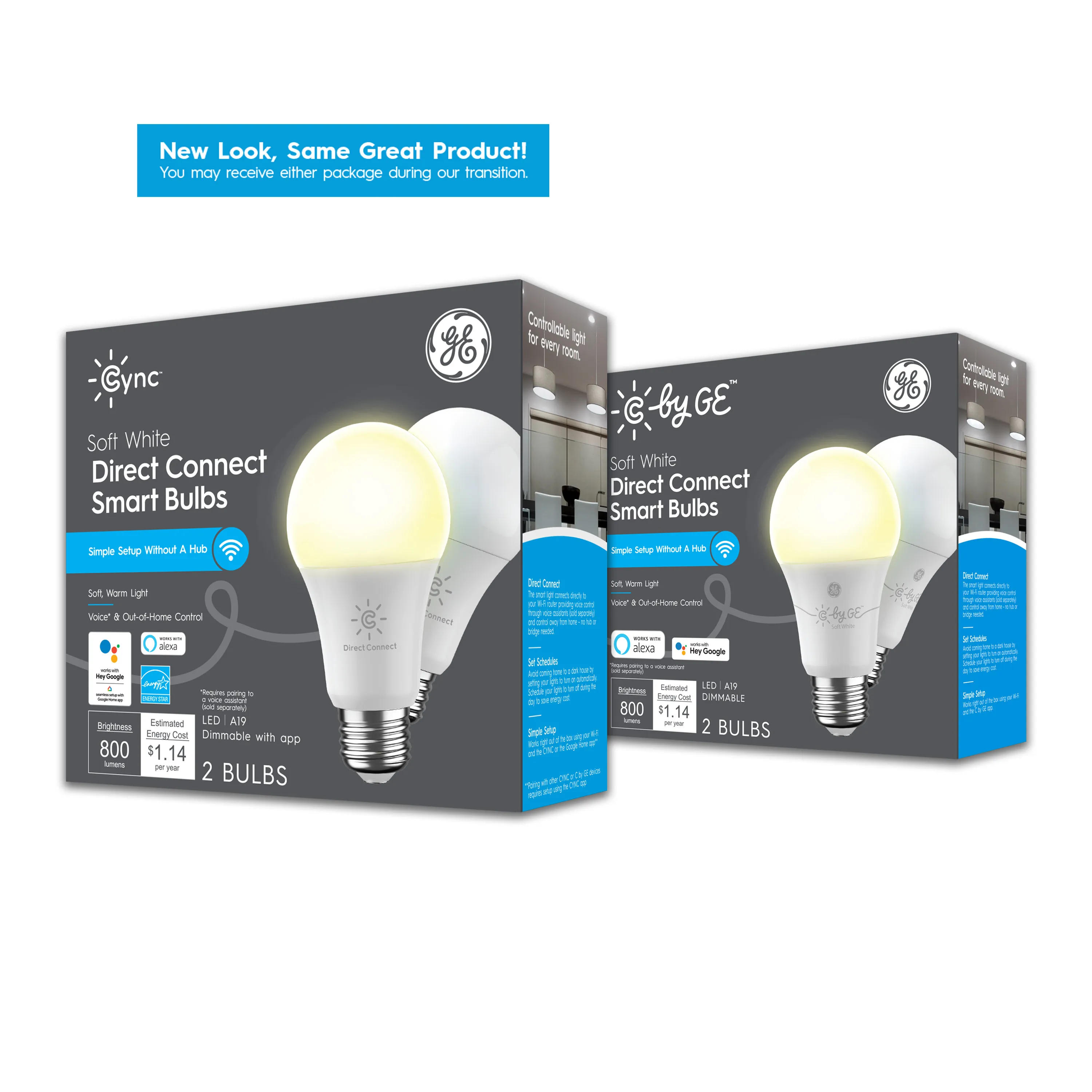 Savant 93128963 Cync Dc Wifi Sft Wht Smart Bulb 2pk