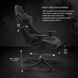 Ofm RSP-100-BLK Respawn Reclining Gaming Chr Blk