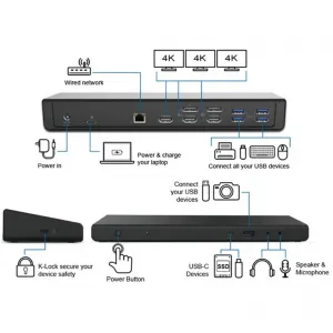 Codi A01080 Usb-c Triple 4k Display Dock