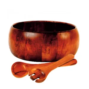 Gibson 60687.03 Home Laroda 3-piece Salad Bowl Set, Brown Wood