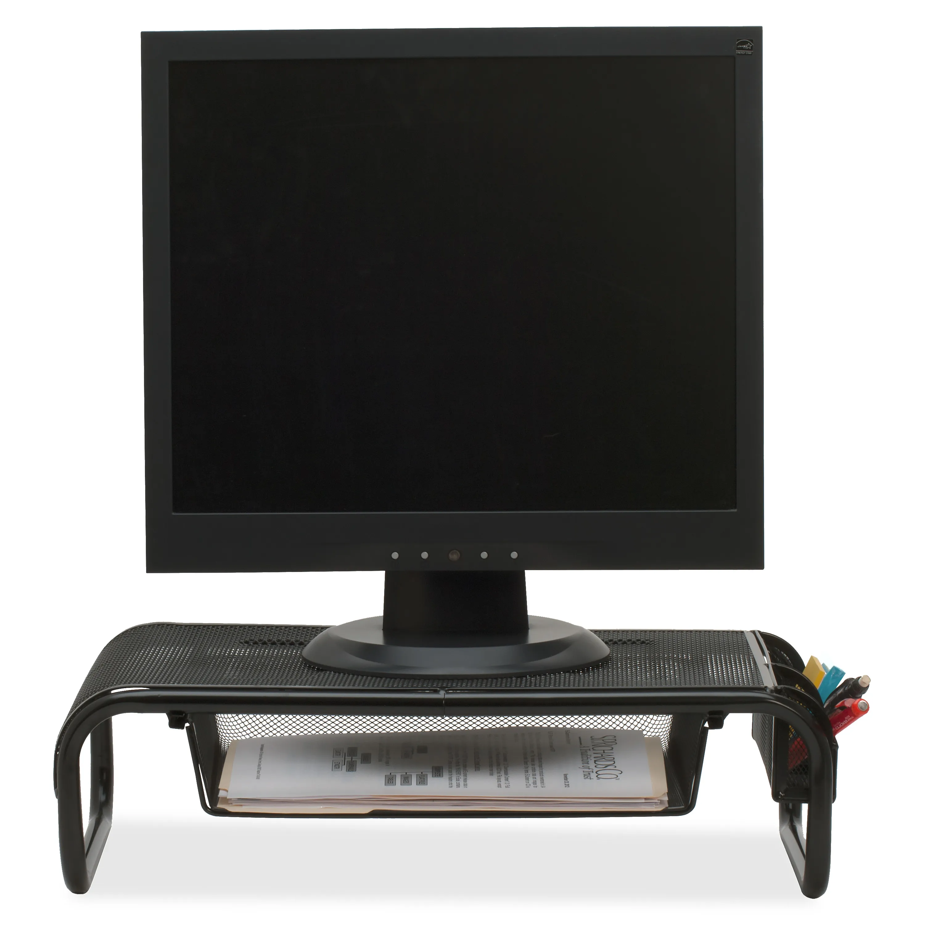 Lorell LLR 84147 Mesh Wire Monitor Stand - Desktop - Powder Coated - S