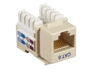 Black CAT6J-IV-10PAK Cat6 Rj-45 Keystone Jack, Unshielded, Ivory, 10-p