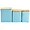 Megachef Turquoise Iron Canister Set with Bamboo Lids - 3