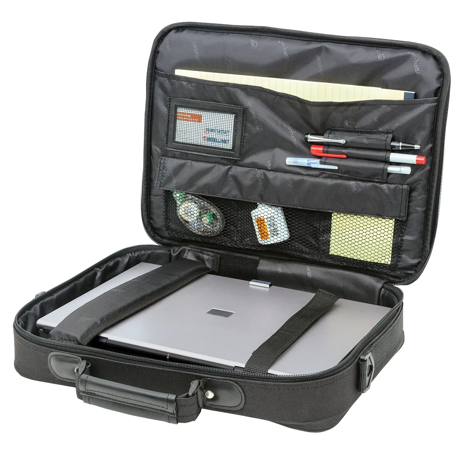 Manhattan 421430 Times Square 15.4 Widescreen Laptop Briefcase - Top L