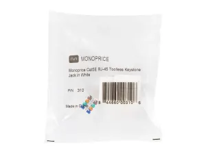 Monoprice 0310BK Cat5e Rj-45 Toolless Keystone  White