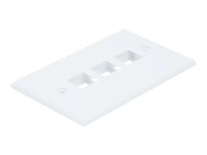 Monoprice 6729 Wall Plate For Keystone_ 3 Hole - White