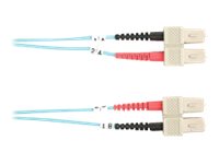 Black FO10G-003M-SCSC Fiber Patch Cable 3m 10 Gig Sc To Sc Aqu