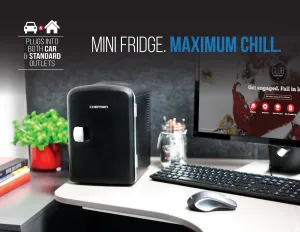 Chefman RJ48-Black Mini Fridge W Warming Black