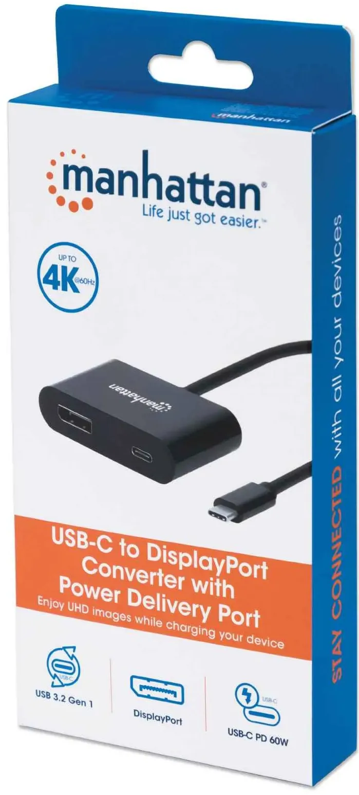 Manhattan 153447 Usb-c To Displayport Converter With Pd P