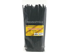 5795 | Monoprice Black 6-Inch Cable Ties - 100 Pack for
