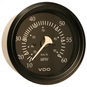 Vdo 260-11795 Allentare Black 60mph 3-38 (85mm) Pitot Speedometer - Bl