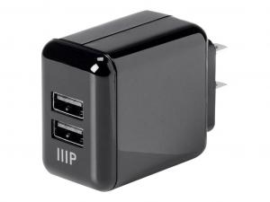 Monoprice 15518 2-port Usb Wall Charger 4.2a, Black