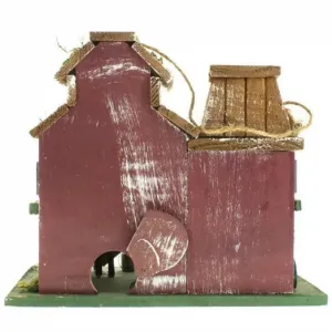 Songbird 14257S Farmstead Wooden Barnyard Birdhouse - Charming Garden 