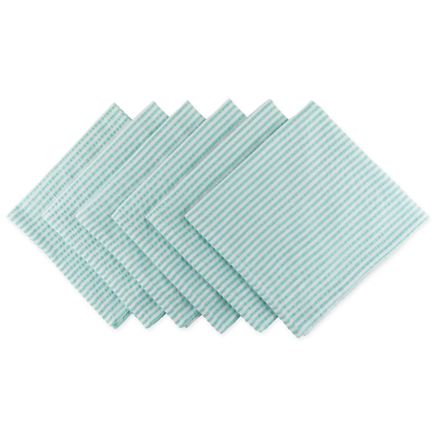 Dii CAMZ38943S Aqua Striped Seersucker Cloth Napkins - Set Of 6 For Di