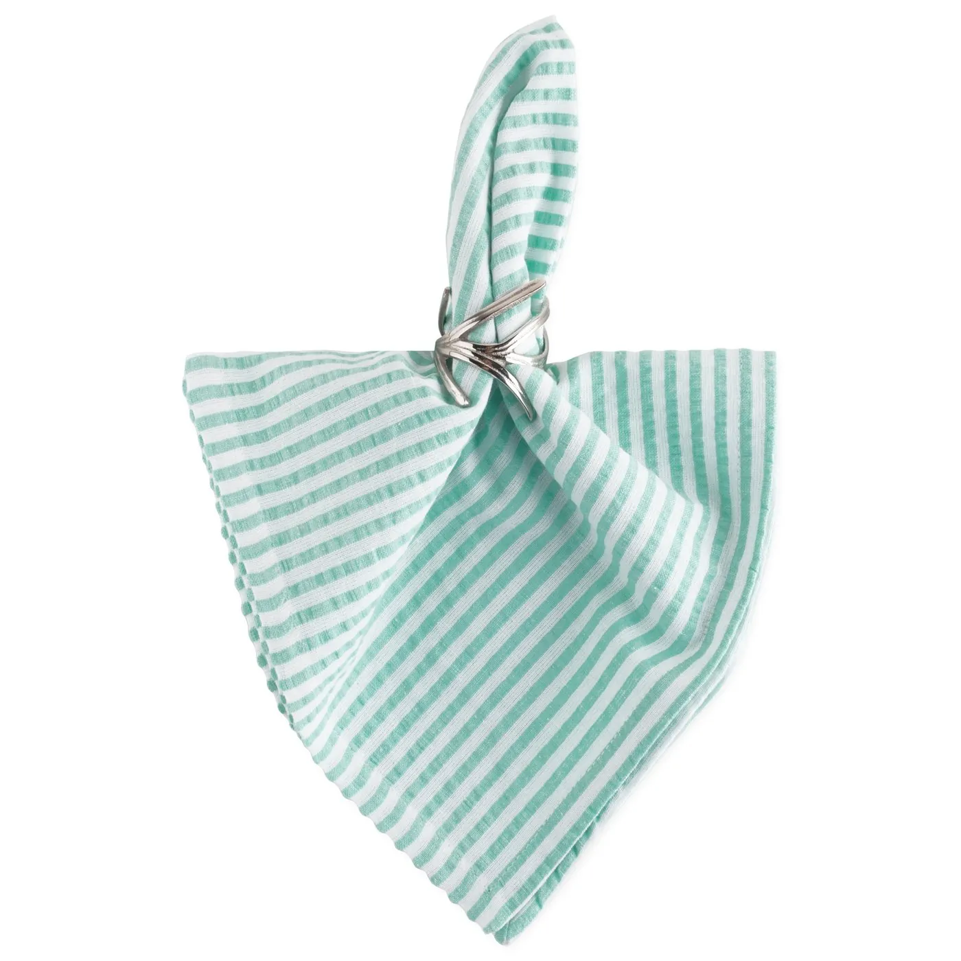 Dii CAMZ38943S Aqua Striped Seersucker Cloth Napkins - Set Of 6 For Di