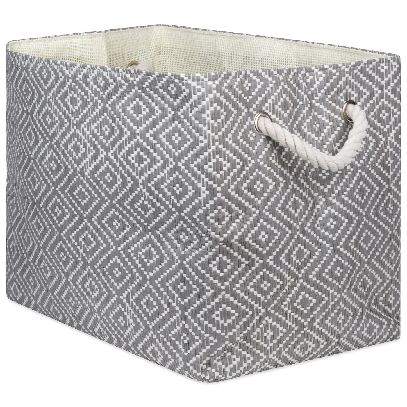 Dii CAMZ10103S Diamond Pattern Woven Paper Bin With Rope Handles - 12