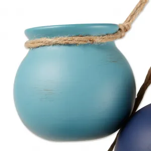 Accent 4506335 Elegant Blue Toned Hanging Pots For Home Decor